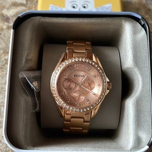 Fossil Rose Gold Stainless Steel Watch ES2811